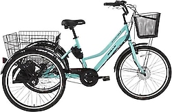 Bisan E-Porter 250 W Turkuaz 3 Tekerlekli Elektrikli Bisiklet