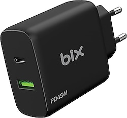 Bix BX2P45G 45 W Siyah Hızlı Şarj Adaptörü