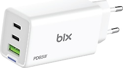 Bix BX3P66G 65 W Beyaz Hızlı Şarj Adaptörü