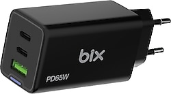 Bix BX3P66G 65 W Siyah Hızlı Şarj Adaptörü