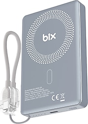 Bix PB118 10000 mAh Hızlı Şarj Kablosuz Powerbank