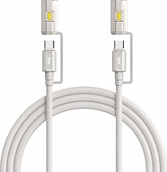 Bix T2IN1C 1.2 m Gri Type-C to Type-C Hızlı Şarj Kablosu