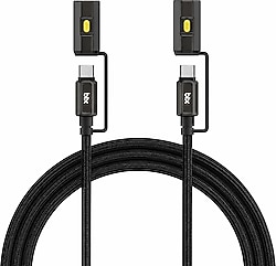 Bix T2IN1C 1.2 m Siyah Type-C to Type-C Hızlı Şarj Kablosu