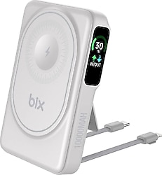 Bix TPB16 Beyaz 10000 mAh Hızlı Şarj MagSafe Powerbank