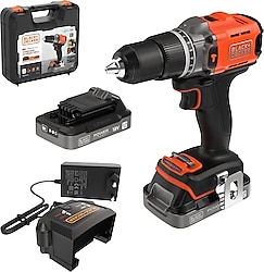 Black+Decker BCD383D2XK 18 V Çift Akülü 2 Ah Darbeli Matkap