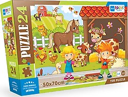 Blue Focus Çiftlik Hayvanları 24 Parça Yer Puzzle BF379