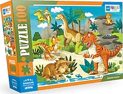 Blue Focus Dinozorlar 100 Parça Puzzle BF318