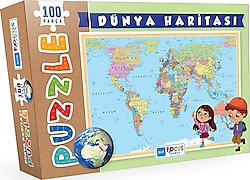 Blue Focus Dünya Haritası 100 Parça Puzzle BF239
