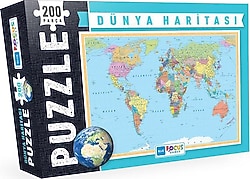 Blue Focus Dünya Haritası BF238 200 Parça Puzzle