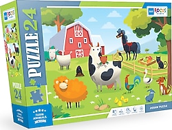 Blue Focus Farm Animals 24 Parça Puzzle BF307