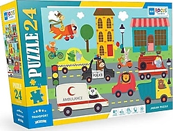 Blue Focus Taşıtlar 24 Parça Puzzle BF309