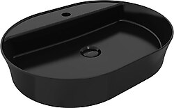 Bocchi Sottile Slim 1600-005-2-0126 60 cm Parlak Siyah Tezgah Üstü Lavabo