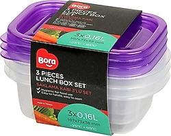 Bora BO540 Dikdörtgen 3'lü 160 ml Saklama Kabı