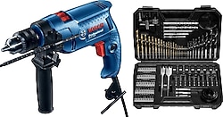 Bosch GSB 550 550 W Darbeli Matkap + 103 Parça Matkap Vidalama Ucu Seti