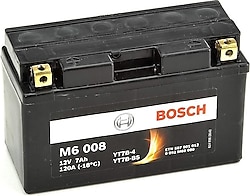 Bosch M6 008 12 V 7 Ah 120 A EN Motosiklet Aküsü