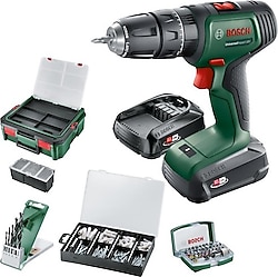 Bosch UniversalImpact 18 V Çift Akülü Darbeli Matkap + 210 Parça Aksesuar Seti
