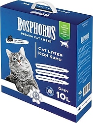 Bosphorus Aktif Karbonlu Grey 10 lt İnce Taneli Doğal Kedi Kumu