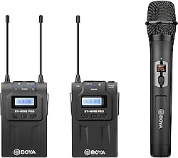 Boya BY-WM8 Pro K4 Çift Kanallı Kablosuz Yaka Ve El Mikrofon Seti