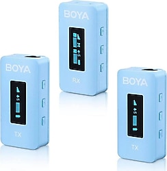 Boya BY-XM6-K2B Mavi 2'li Kablosuz Yaka Mikrofonu