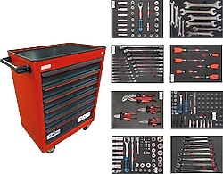 Brio 1401-B6-PRO Tekerlekli 6 Çekmeceli 239 Parça Dolu Takım Çantası