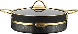 Brioni Selection Siyah 28 cm Basık Granit Tencere