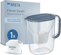 Brita Style Essential XL Taş Mavisi 3.6 lt Pure Performance Filtreli Su Arıtma Sürahisi