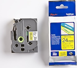 Brother P-Touch TZE-651 24 mm Sarı Üzerine Siyah Laminasyonlu Etiket