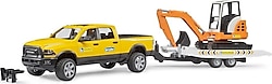 Bruder Ram 2500 Römorklu Pickup ve Mini Ekskavatör BR02546