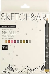Bruno Visconti Sketch&Art Metalik 10 Renk Marker Kalem