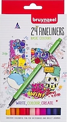 Bruynzeel 0.4 mm Basic 24'lü Fineliner Keçeli Kalem Seti