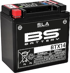 BS BTX14 SLA 12 V 12.6 Ah 200 A EN Motosiklet Aküsü