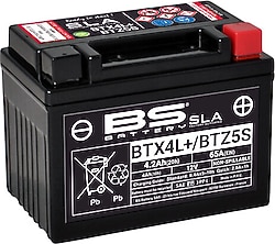 BS BTX4L+/BTZ5S SLA 12 V 4.2 Ah 65 A EN Motosiklet Aküsü