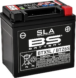 BS BTX5L/BTZ6S SLA 12 V 5.3 Ah 90 A EN Motosiklet Aküsü