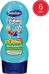 Bübchen Sport Duş Jeli ve Şampuan 230 ml 6 Adet