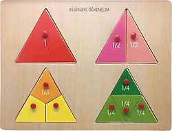 Bubu Ahşap Çocuk Puzzle Üçgen Kesirler