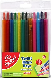 Bubu Twist Crayon Çevirmeli 12'li Mum Boya
