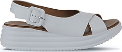 Bueno Shoes 01WY5701 Dolgu Topuk Beyaz Kadın Sandalet