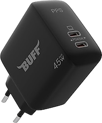 Buff BL62-2C 45 W Type-C Siyah Hızlı Şarj Adaptörü