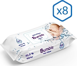 Bumble Water 60 Yaprak 8'li Paket Islak Mendil