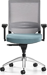 Bürotime Cozy 3D Kol Alüminyum Ayaklı Çalışma Koltuğu Mint Yeşili-Gri