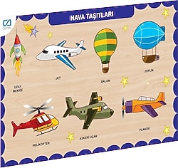 CA Games Ahşap Hava Taşıtları Bul Tak Puzzle CAAHS-3202