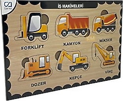 CA Games Ahşap İş Makineleri Bul Tak Puzzle CAAHS-3209