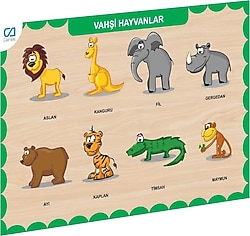 CA Games Ahşap Vahşi Hayvanlar Bul Tak Puzzle CAAHS-3213