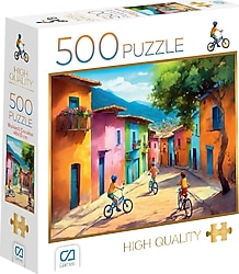 CA Games CA.7518 Bisikletli Çocuklar 500 Parça Puzzle