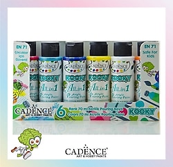 Cadence Kooky 70 ml 6 Renk Akrilik Pouring Boya
