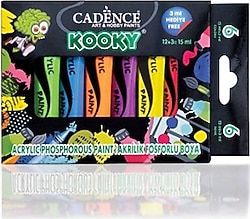 Cadence Kooky Fosforlu 15 ml 6 Renk Akrilik Boya
