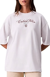 Calvin Klein LV047E232G Kısa Kollu Bisiklet Yaka Kadın Oversize Tişört