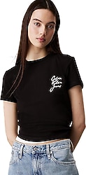 Calvin Klein Script Institutional J20J224984 Kısa Kollu Bisiklet Yaka Kadın Tişört