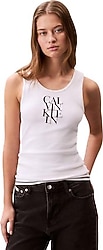 Calvin Klein Solid Tank LV044C219G Sıfır Kol Yuvarlak Yaka Kadın Tişört