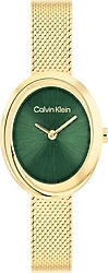 Calvin Klein Twisted Bezel CK25100152 Hasır Kordon Altın-Yeşil Kadın Kol Saati